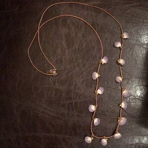 Boho Embroidered and Leather Necklace
